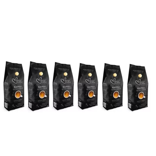 Italian Coffee Napoli Espresso Ristretto szemes kávé - 100% Robusta, 6 x 1 kg
